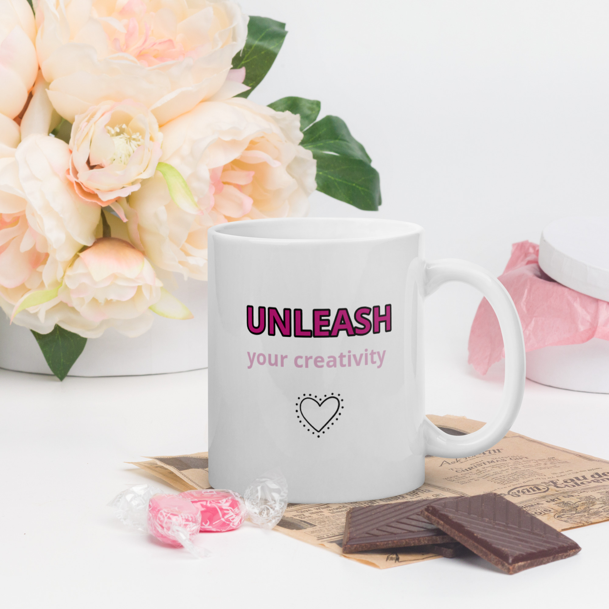 Unleash your creativity White glossy mug - Image 2
