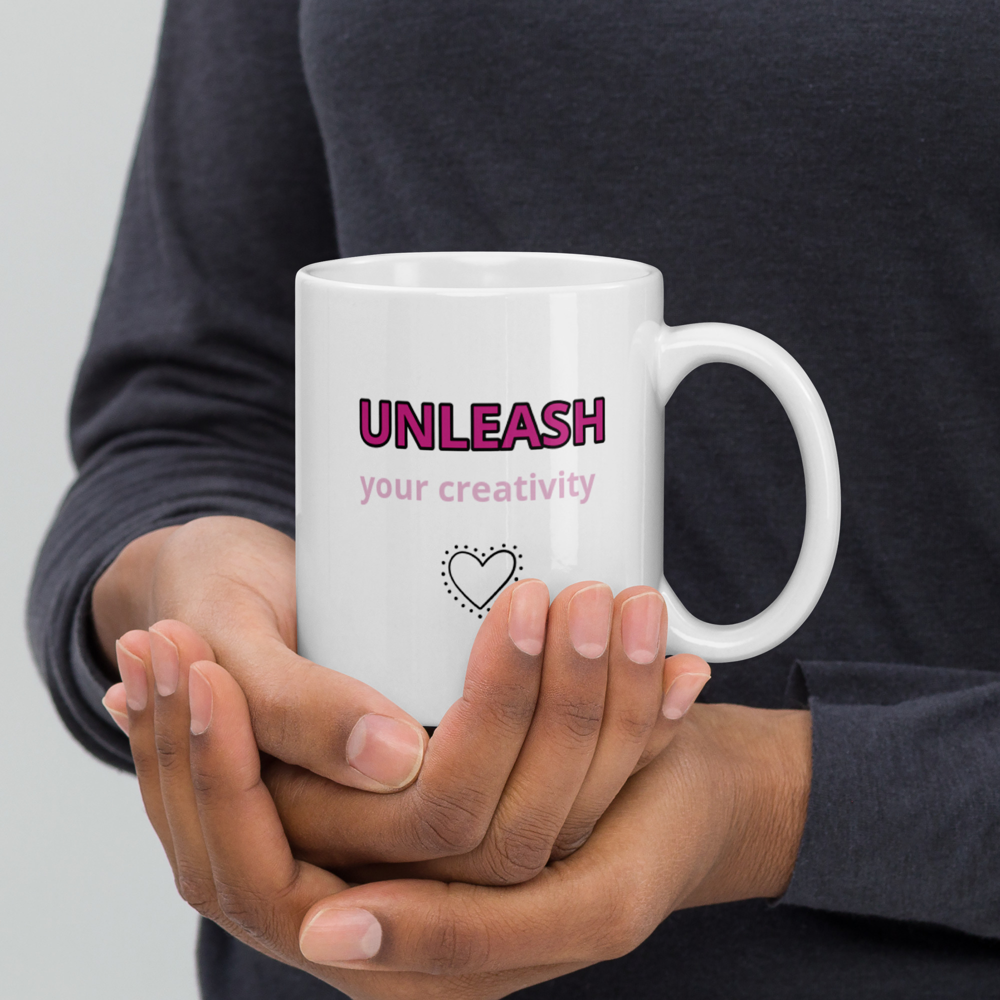 Unleash your creativity White glossy mug - Image 6