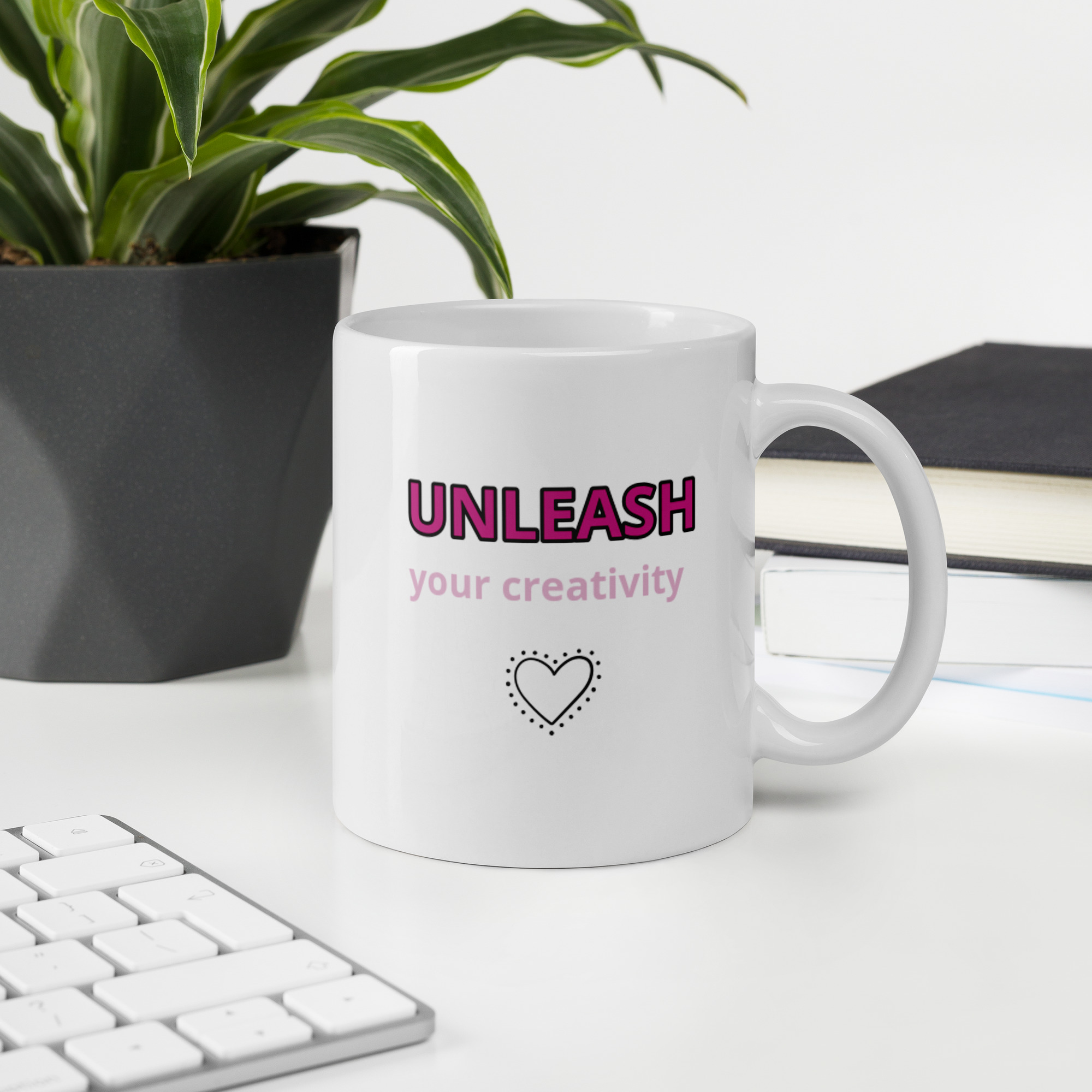 Unleash your creativity White glossy mug - Image 3