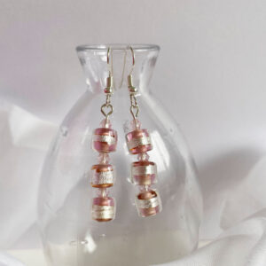 Chunky Pink Metallic Earrigns